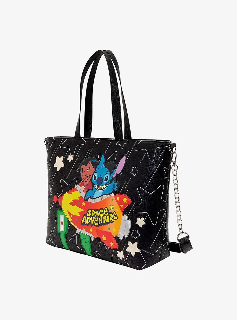 Loungefly Disney Lilo & Stitch Space Adventure Ride Stars Crossbody Tote Bag