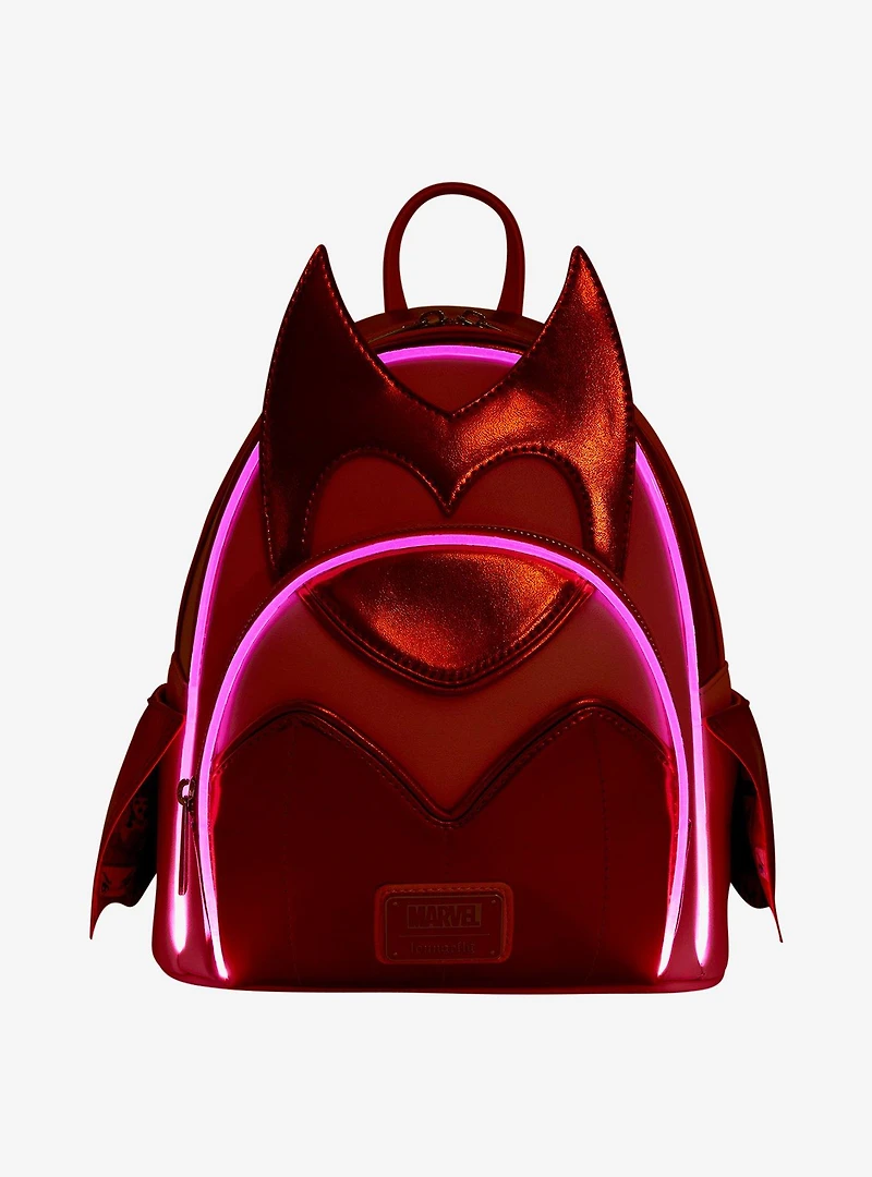 Loungefly Marvel Scarlet With Metallic Figural Light-Up Mini Backpack