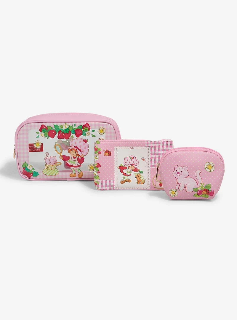Strawberry Shortcake Pink Gingham Cosmetic Bag Set — BoxLunch Exclusive