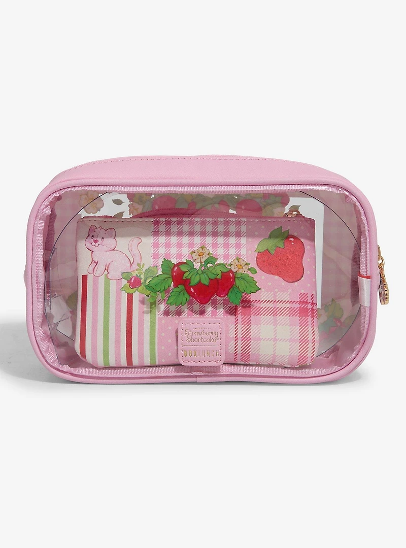 Strawberry Shortcake Pink Gingham Cosmetic Bag Set — BoxLunch Exclusive