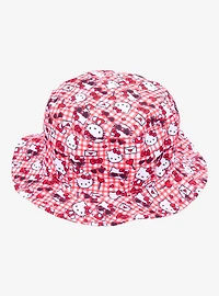 Sassy Woof Sanrio Hello Kitty Gingham Medium Pet Bucket Hat