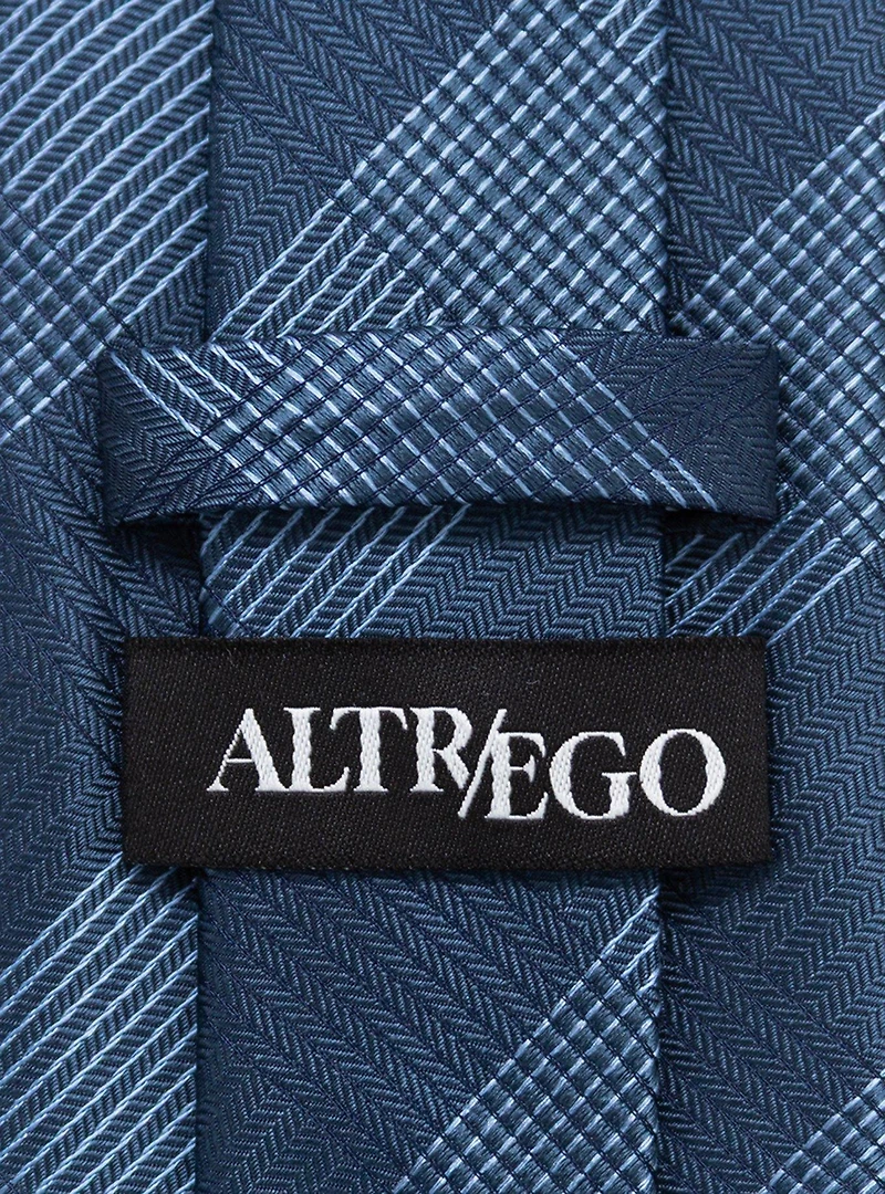 Best Dad Plaid Dark Blue Men's Tie