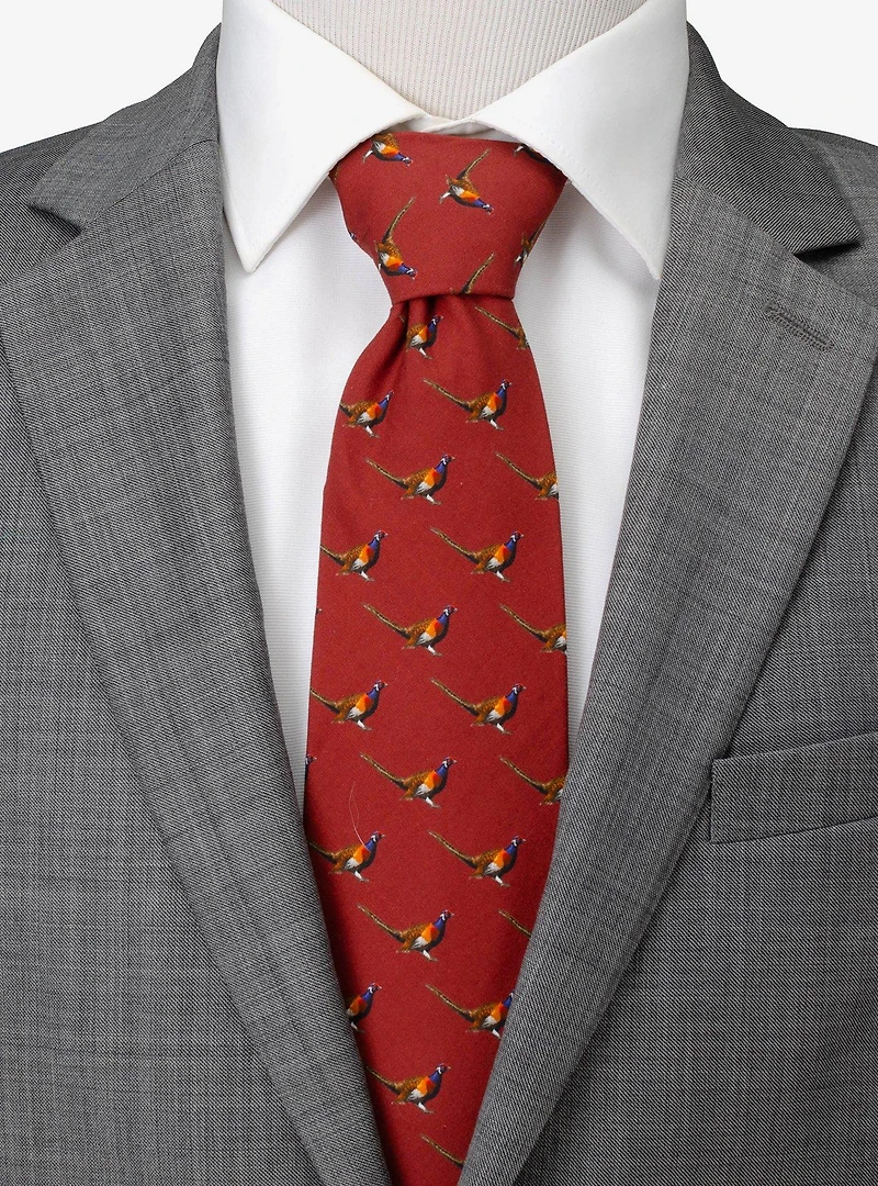 Pheasant Burgundy Men's Tie