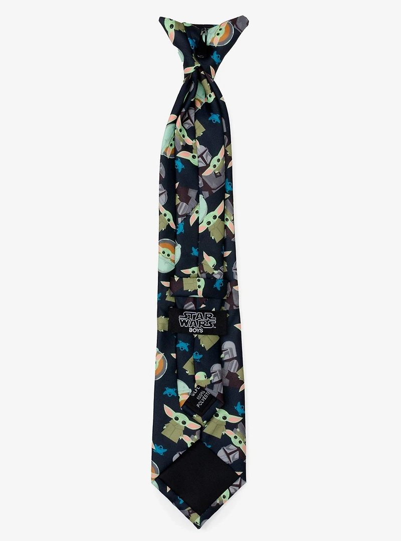 Star Wars The Mandalorian Mando Grogu Navy Boy's Tie