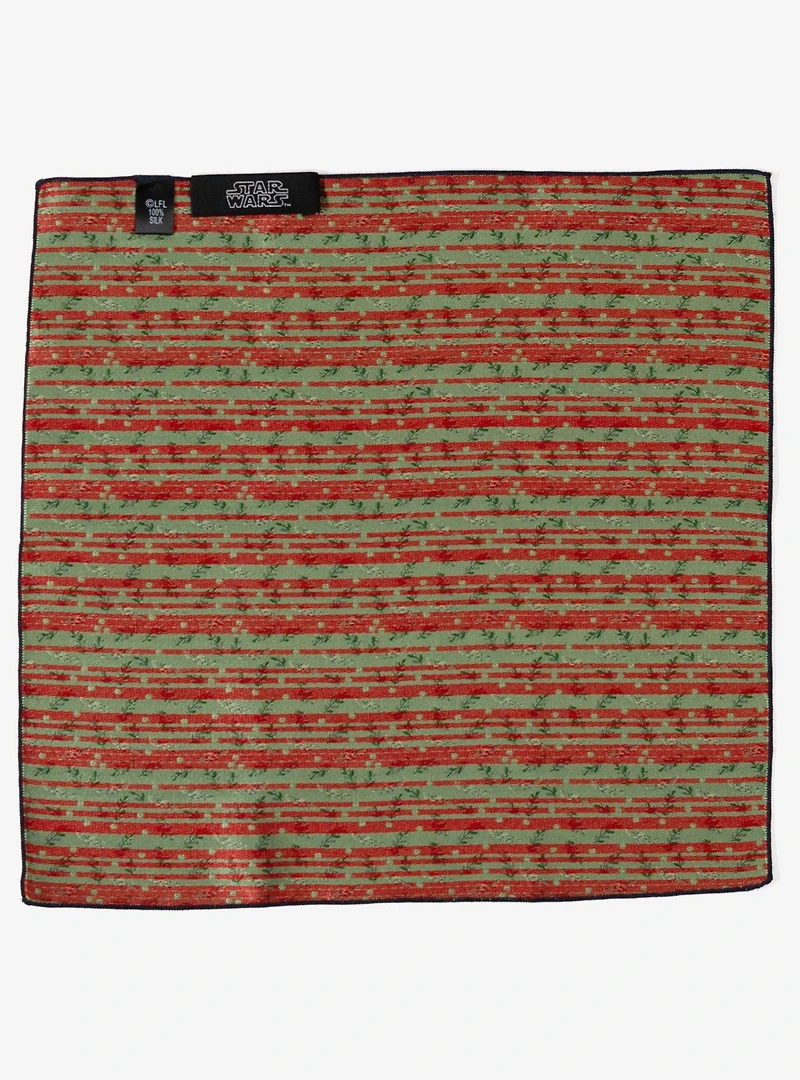 Star Wars The Mandalorian Grogu Holiday Navy Silk Pocket Square