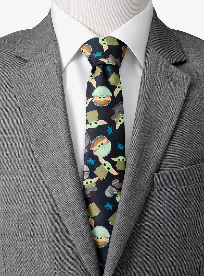 Star Wars The Mandalorian Mando Grogu Navy Men's Tie
