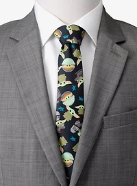Star Wars The Mandalorian Mando Grogu Navy Men's Tie