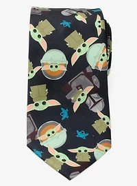 Star Wars The Mandalorian Mando Grogu Navy Men's Tie