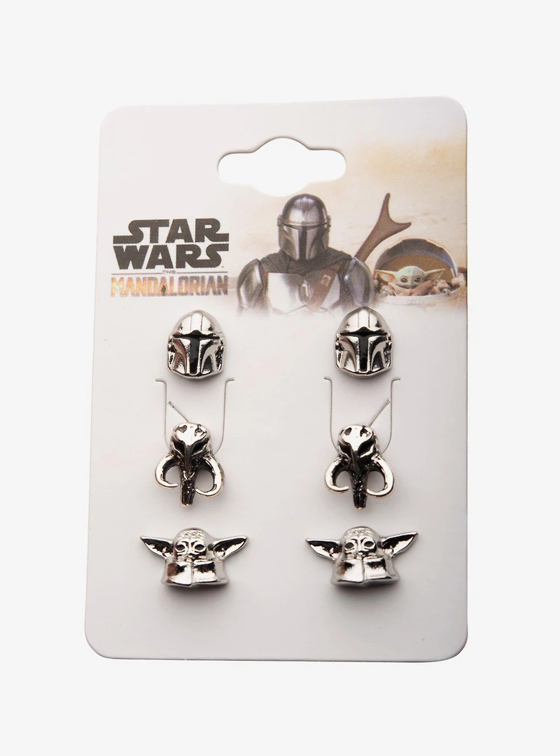 Star Wars The Mandalorian Stud Earrings Set (3pcs)