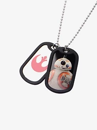 Star Wars Episode 7 BB-8 Rubber Silencer Double Dog Tag Pendant Necklace
