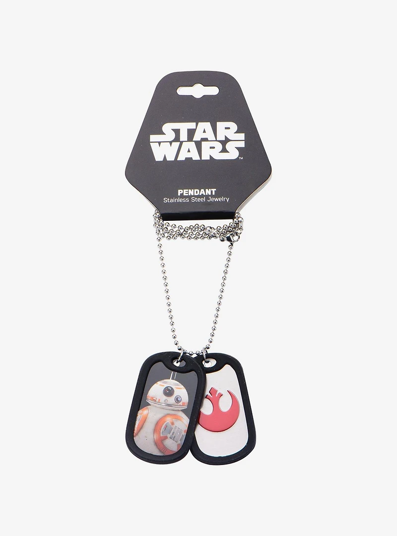 Star Wars Episode 7 BB-8 Rubber Silencer Double Dog Tag Pendant Necklace