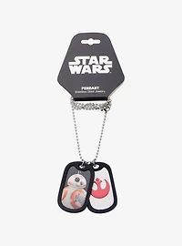 Star Wars Episode 7 BB-8 Rubber Silencer Double Dog Tag Pendant Necklace