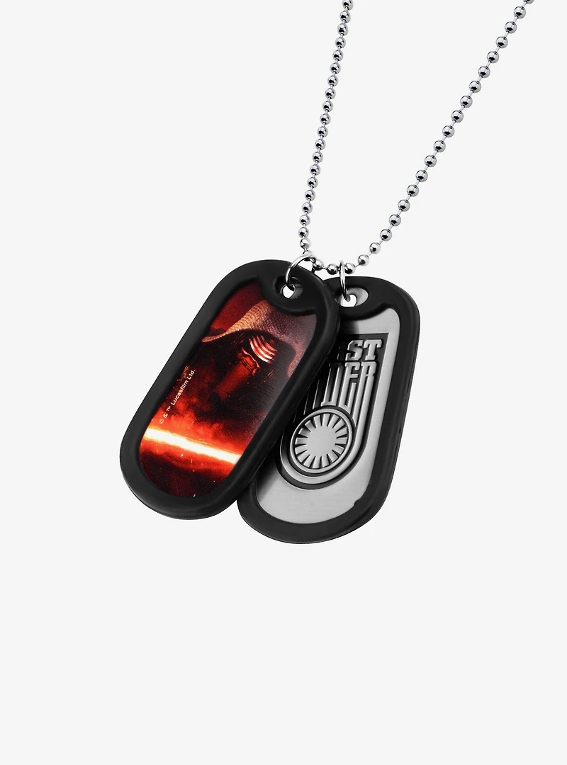 Star Wars Episode 7 First Order Kylo Ren Rubber Silencer Double Dog Tag Pendant Necklace
