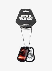 Star Wars Episode 7 First Order Kylo Ren Rubber Silencer Double Dog Tag Pendant Necklace