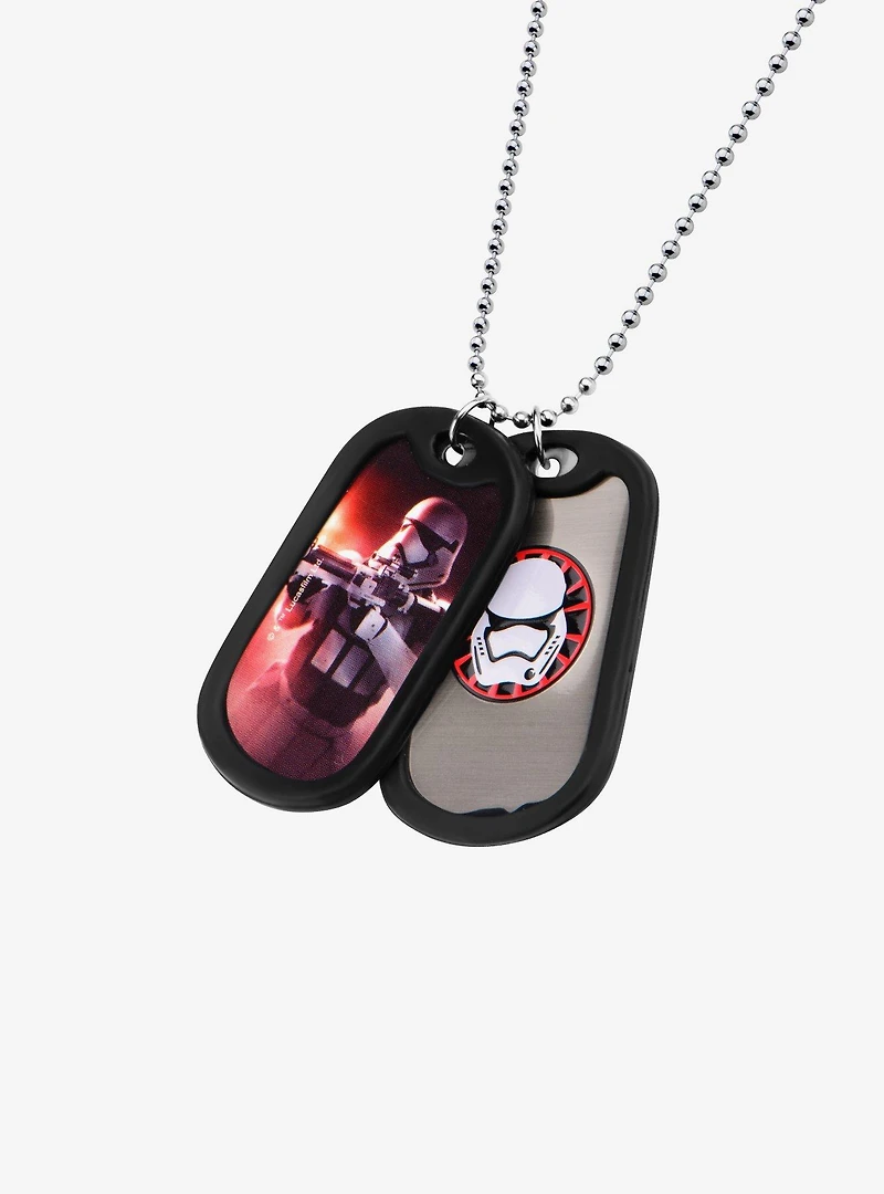 Star Wars Episode 7 Stormtrooper Rubber Silencer Double Dog Tag Pendant Necklace