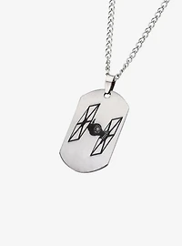 Star Wars Episode 7 Tie Fighter Laser Etched Dog Tag Pendant Necklace