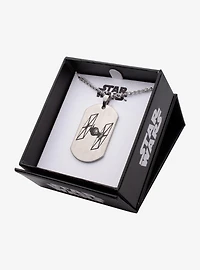 Star Wars Episode 7 Tie Fighter Laser Etched Dog Tag Pendant Necklace