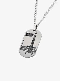 Star Wars Episode 7 X-Wing Fighter Laser Etched Dog Tag Pendant Necklace