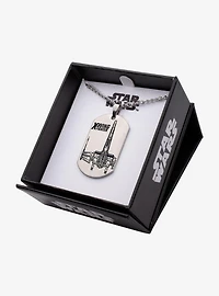 Star Wars Episode 7 X-Wing Fighter Laser Etched Dog Tag Pendant Necklace