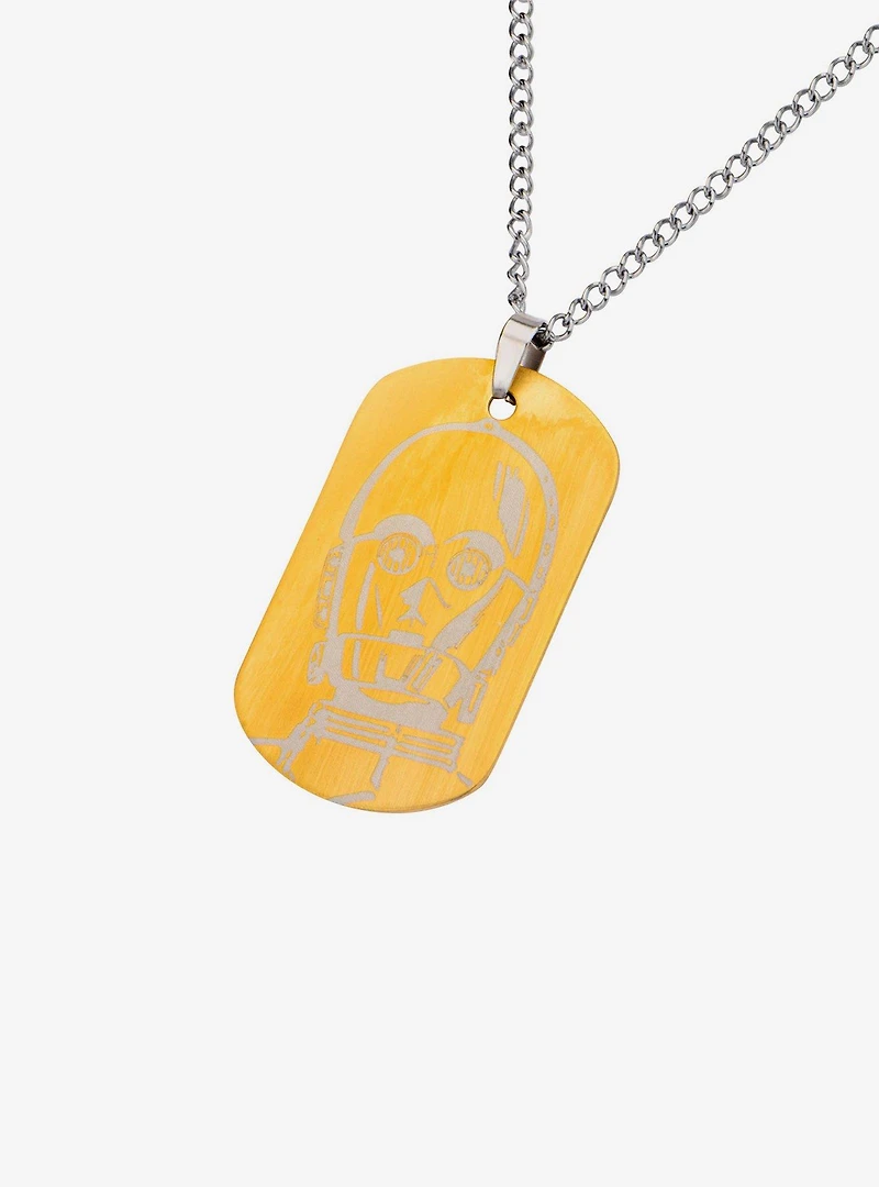 Star Wars C-3PO Dog Tag Pendant Necklace