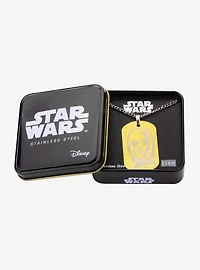 Star Wars C-3PO Dog Tag Pendant Necklace