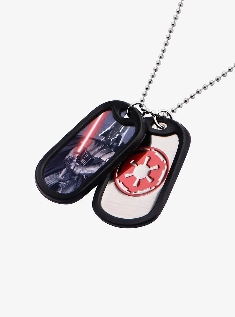 Star Wars Darth Vader Rubber Silencer Double Dog Tag Pendant Necklace