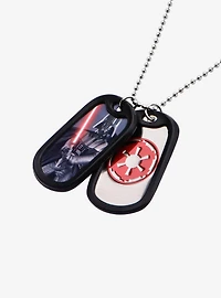 Star Wars Darth Vader Rubber Silencer Double Dog Tag Pendant Necklace