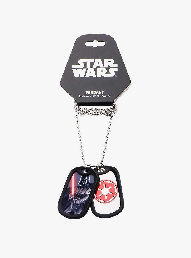 Star Wars Darth Vader Rubber Silencer Double Dog Tag Pendant Necklace