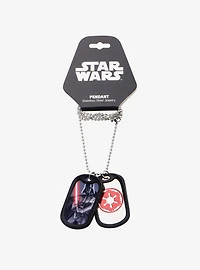 Star Wars Darth Vader Rubber Silencer Double Dog Tag Pendant Necklace