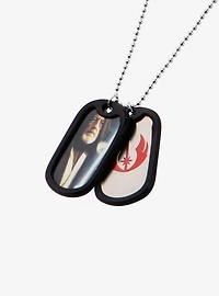 Star Wars Obi-Wan Kenobi and Jedi Rubber Silencer Double Dog Tag Pendant Necklace