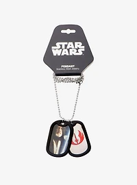 Star Wars Obi-Wan Kenobi and Jedi Rubber Silencer Double Dog Tag Pendant Necklace