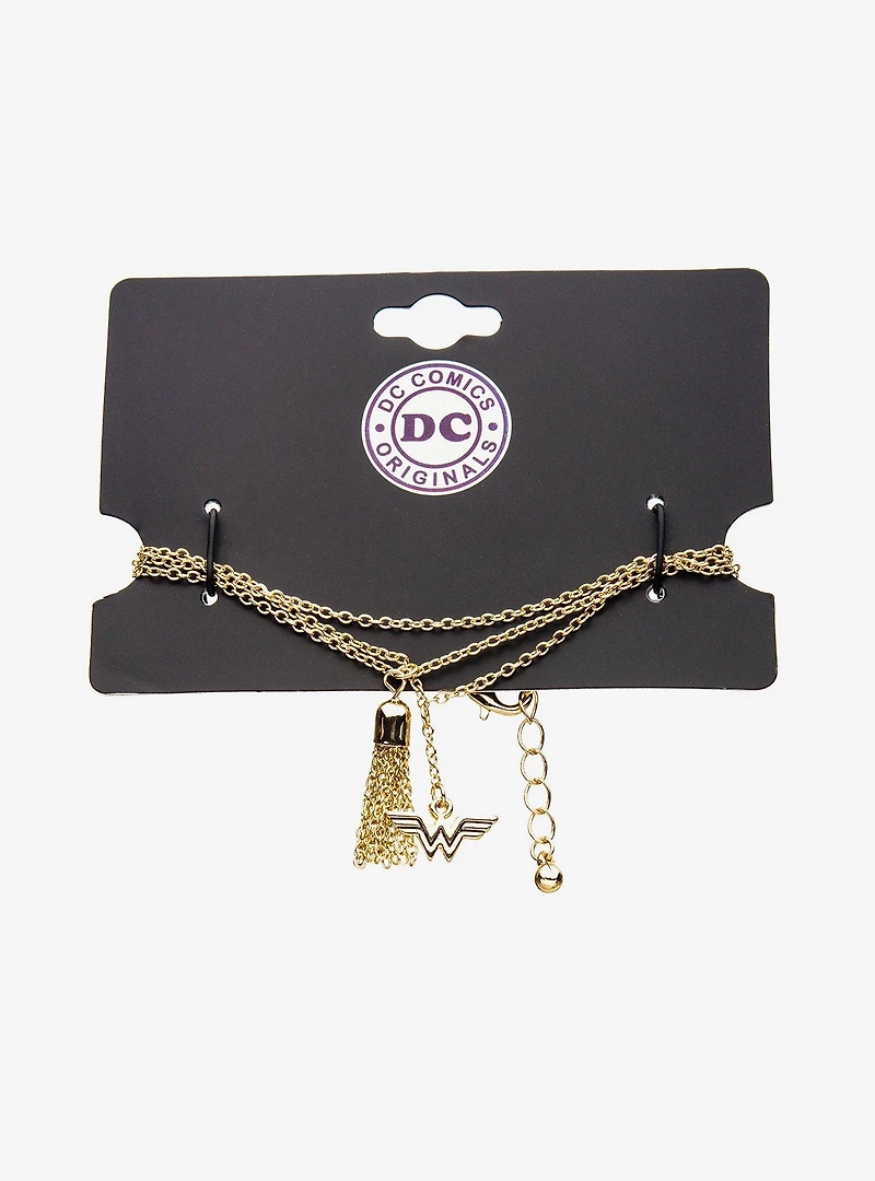 DC Comics Wonder Woman Logo Lasso Stainless Steel Bracelet