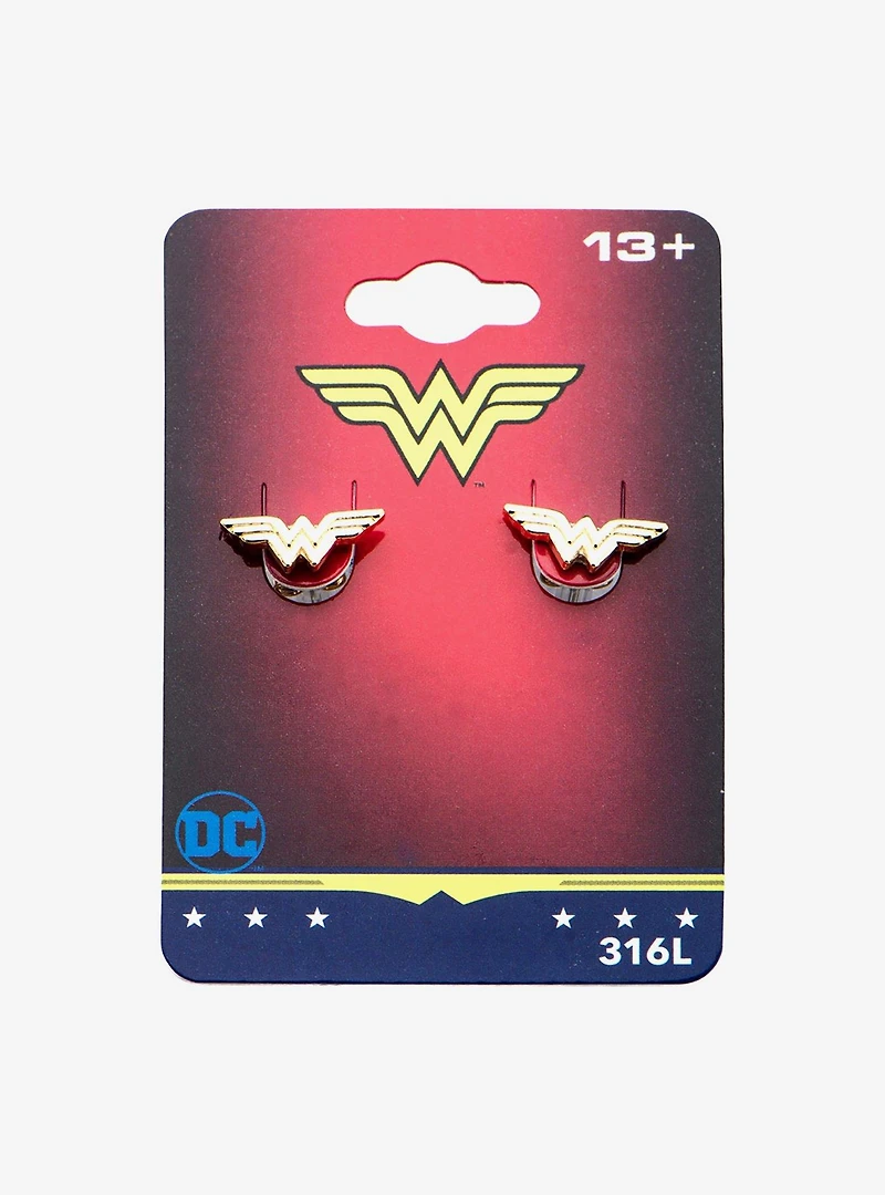 DC Comics Wonder Woman Logo Stud Earrings