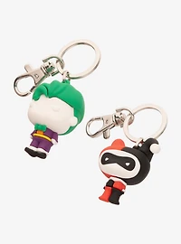 DC Comics Joker and Harley Quinn Chibi Best of Friends 3D Keychain Set