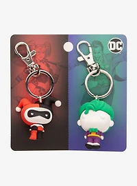 DC Comics Joker and Harley Quinn Chibi Best of Friends 3D Keychain Set