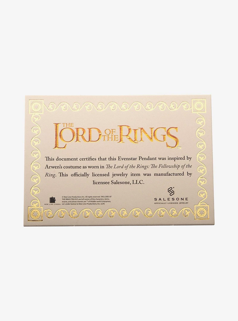 The Lord of the Rings Arwen's Evenstar Pendant Necklace