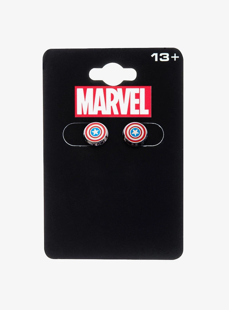 Marvel Captain America Logo Round Ear Studs