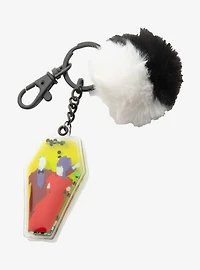 Beetlejuice Squish Glitter Pompom Key Chain