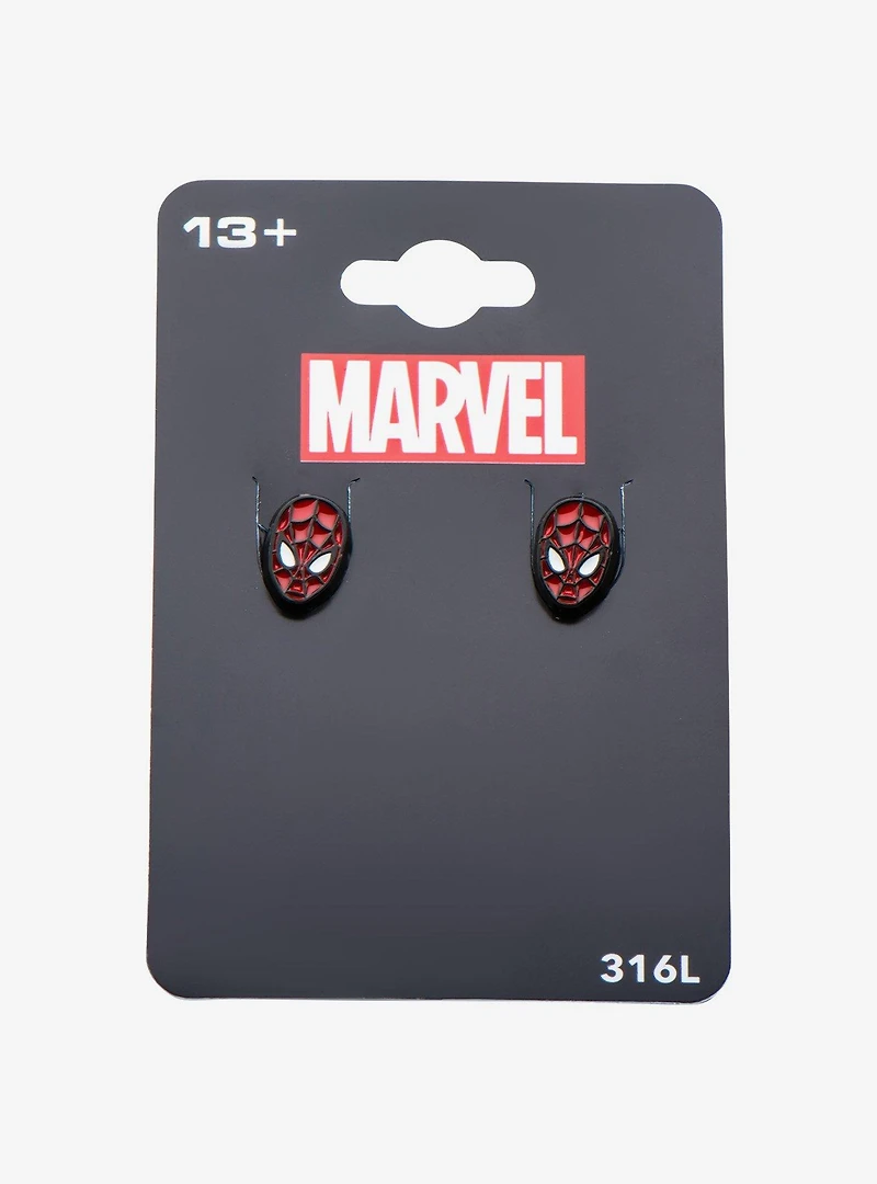 Marvel Spider-Man Face Front Stud Earrings