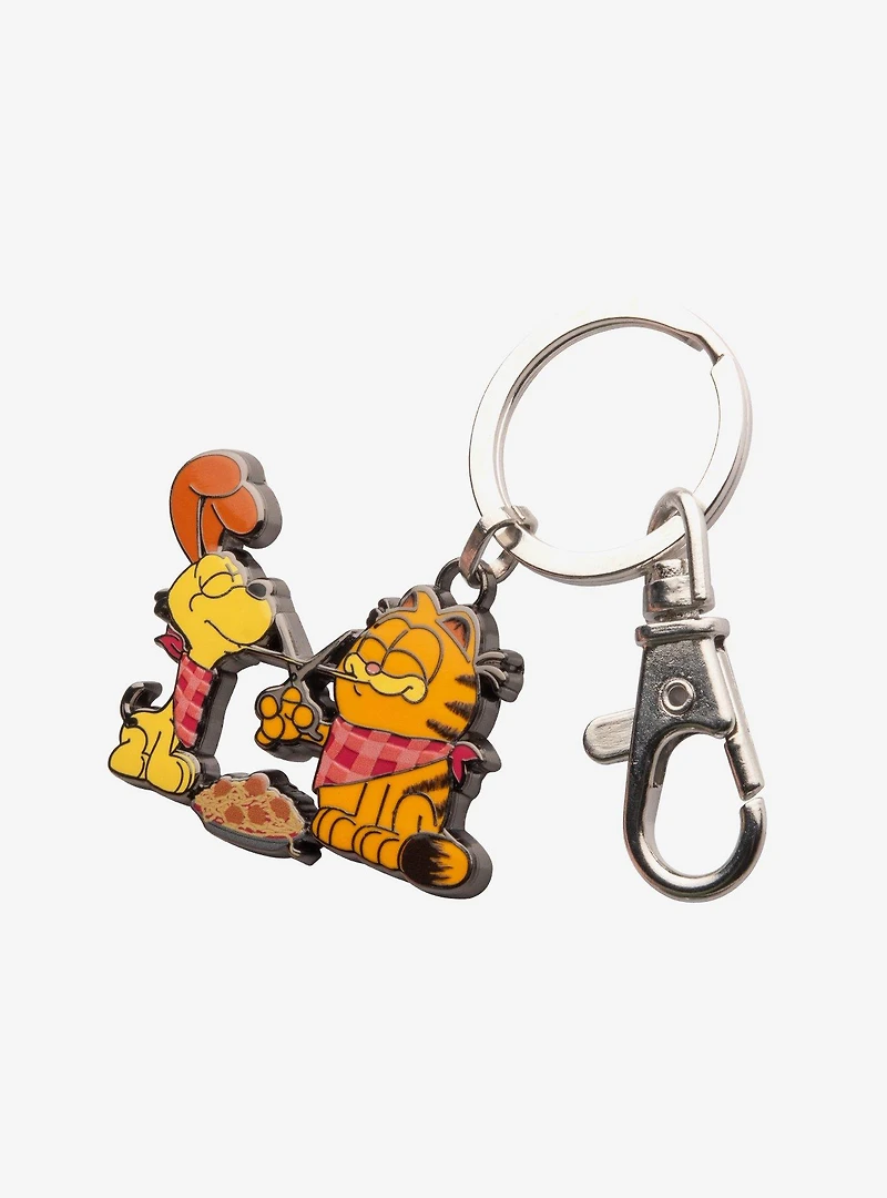 Garfield Odie Pasta Enamel Keychain