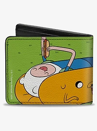 Adventure Time Jake Finn and BMO Hot Dog Picnic Scene Bifold Wallet