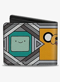 Adventure Time Jake Finn and BMO Pose Blocks Bifold Wallet