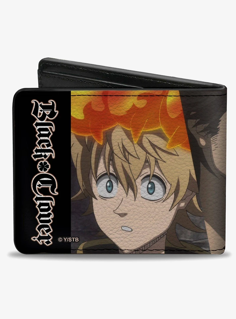 Black Clover Three Character Pose Blocks and Title Logo Bifold Wallet