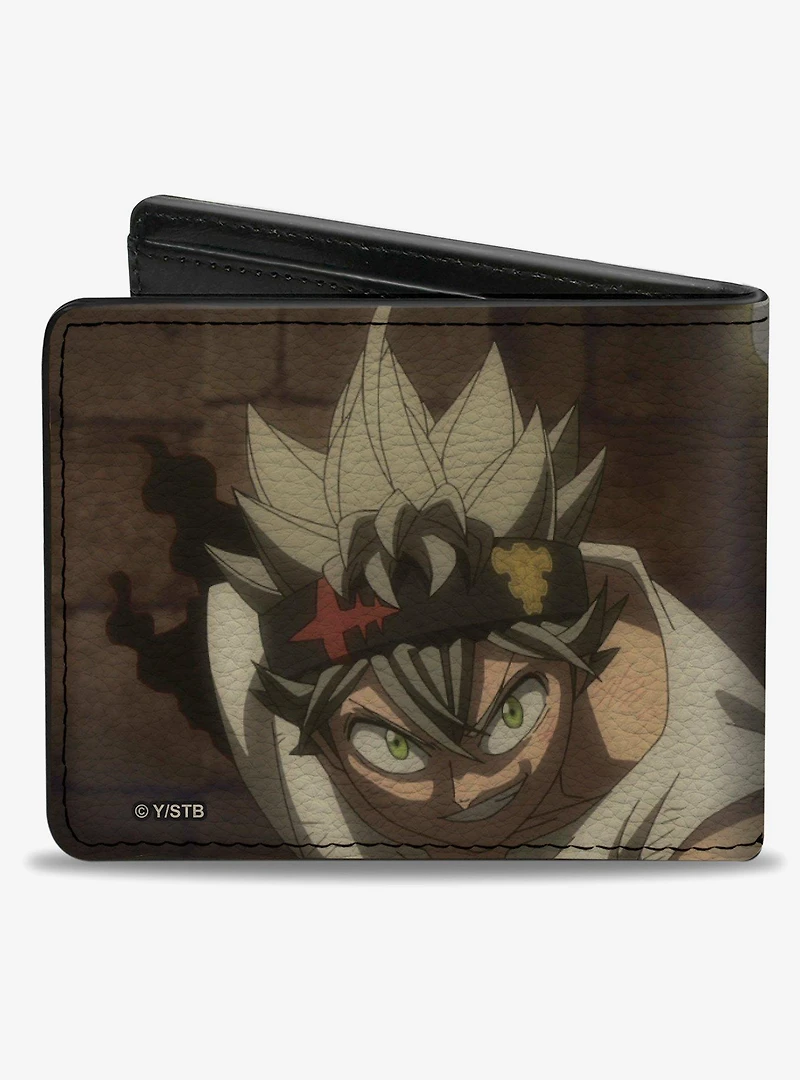 Black Clover Asta and Licht Pose with Title Logo Greens Bifold Wallet