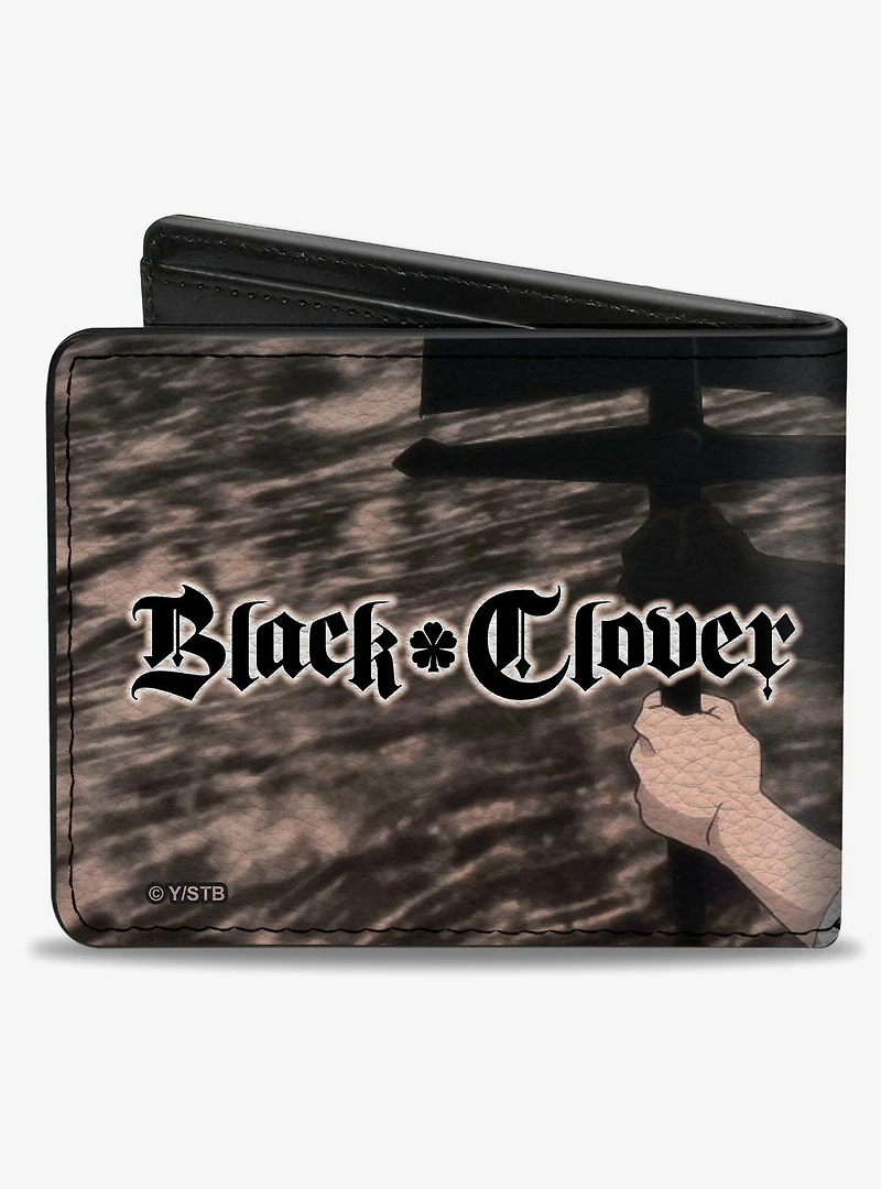 Black Clover Asta Charging Pose and Title Logo Bifold Wallet