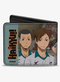 Haikyu!! Date Tech High Iron Wall Group Pose Teal Bifold Wallet