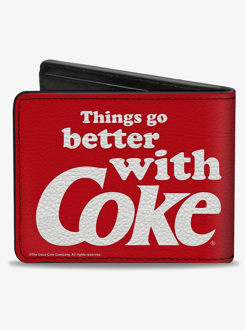 Coca-Cola Things Go Better With Coke Logo Bifold Wallet