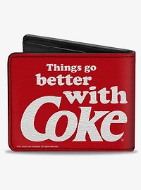 Coca-Cola Things Go Better With Coke Logo Bifold Wallet