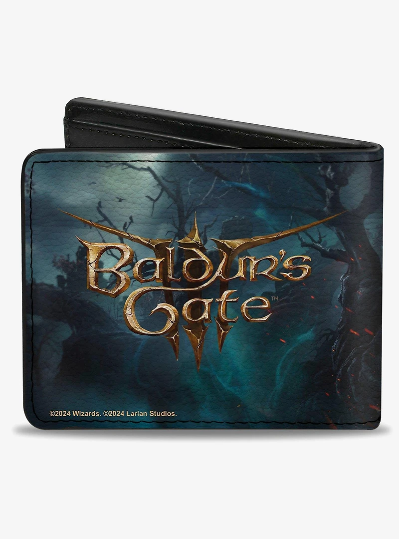 Baldur's Gate 3 Dark Urge Roaring Pose Scene and Title Logo Bifold Wallet