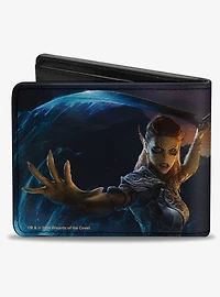 Baldur's Gate 3 Lae'Zel Sword Pose Scene and Title Logo Bifold Wallet